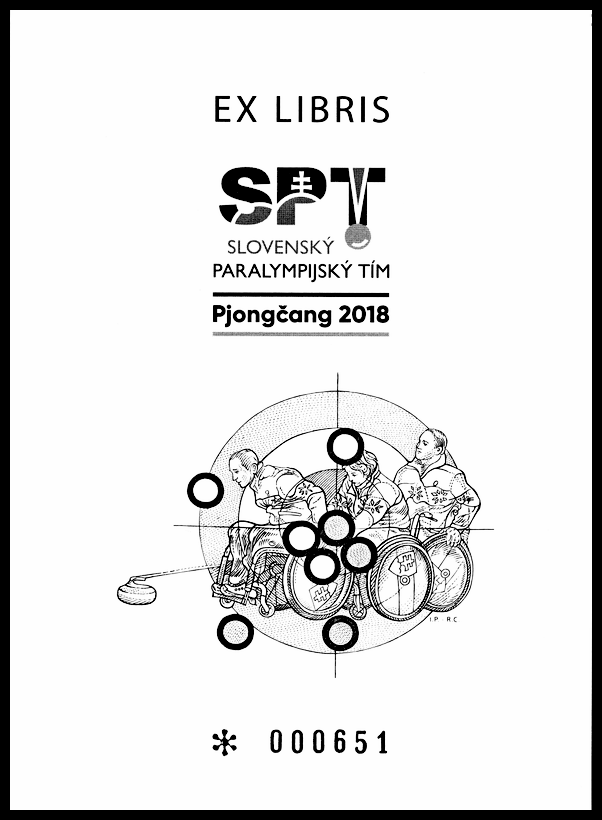 Černotisk EX Libris - XII. zimní paralympijské hry v Pyeongchang