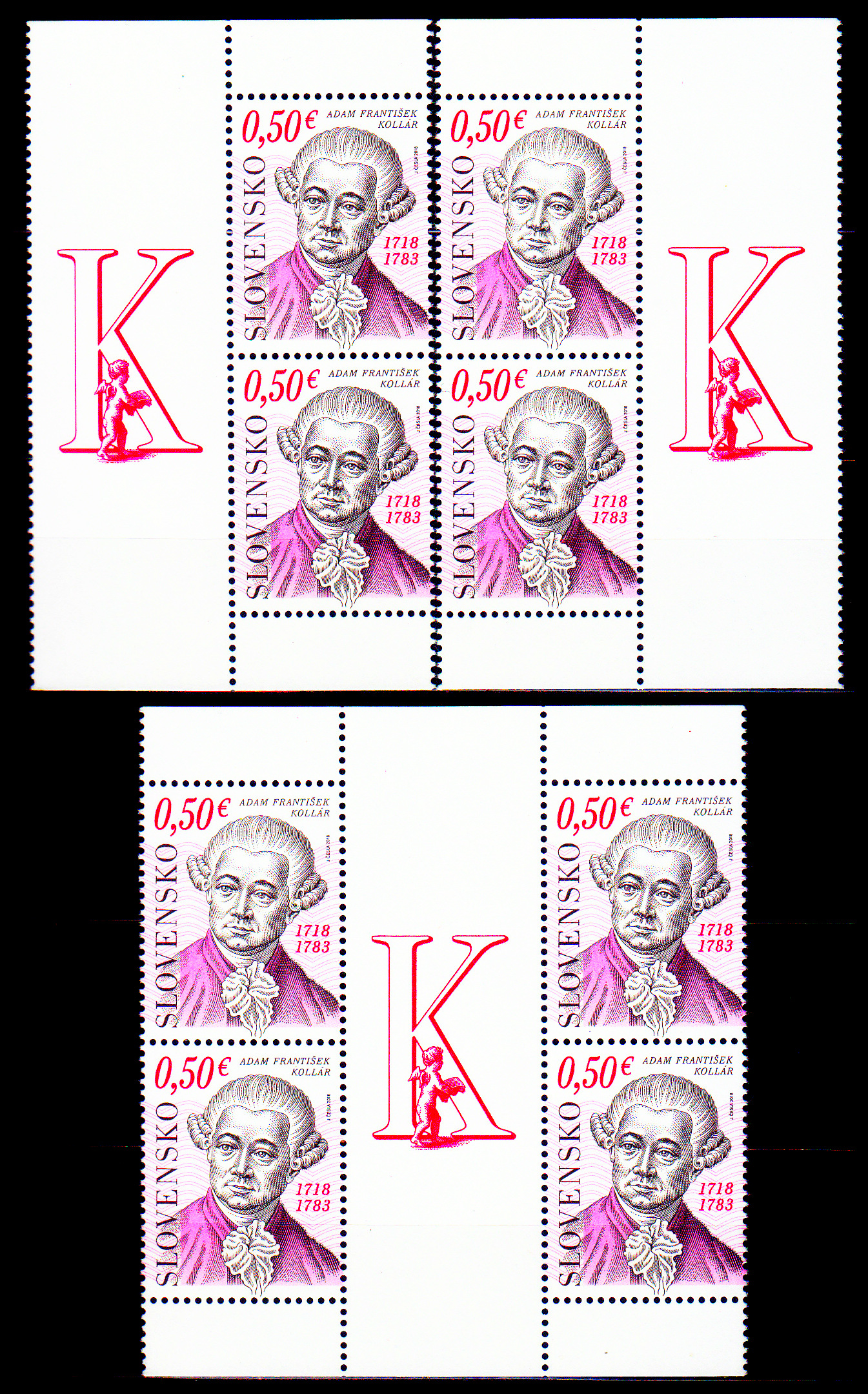 Osobnosti - Adam František Kollár 1718 - 1783 (kombinace 8 zn.+ 3 K) 