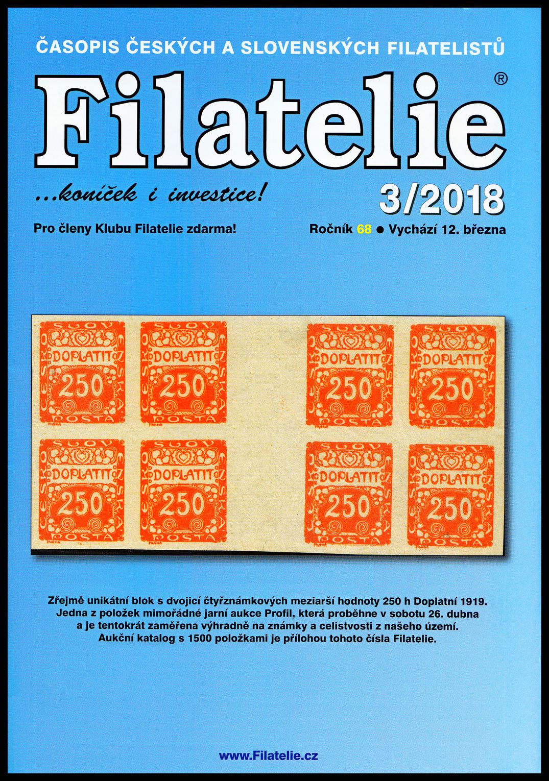 Časopis  Filatelie 3 / 2018