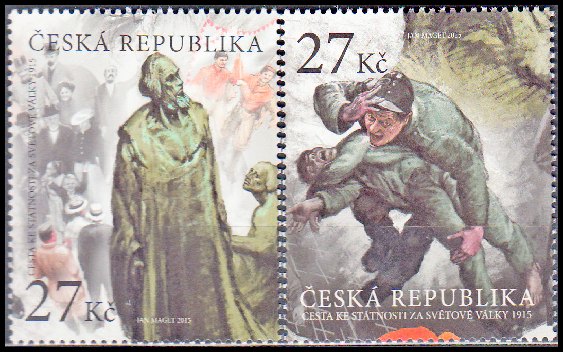 Česká státnost II. (známky z aršíku 1915 - 2015)
