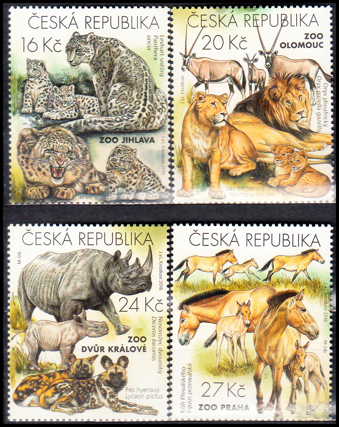 Ochrana přírody - Zoologické zahrady I. (známky z aršíku)