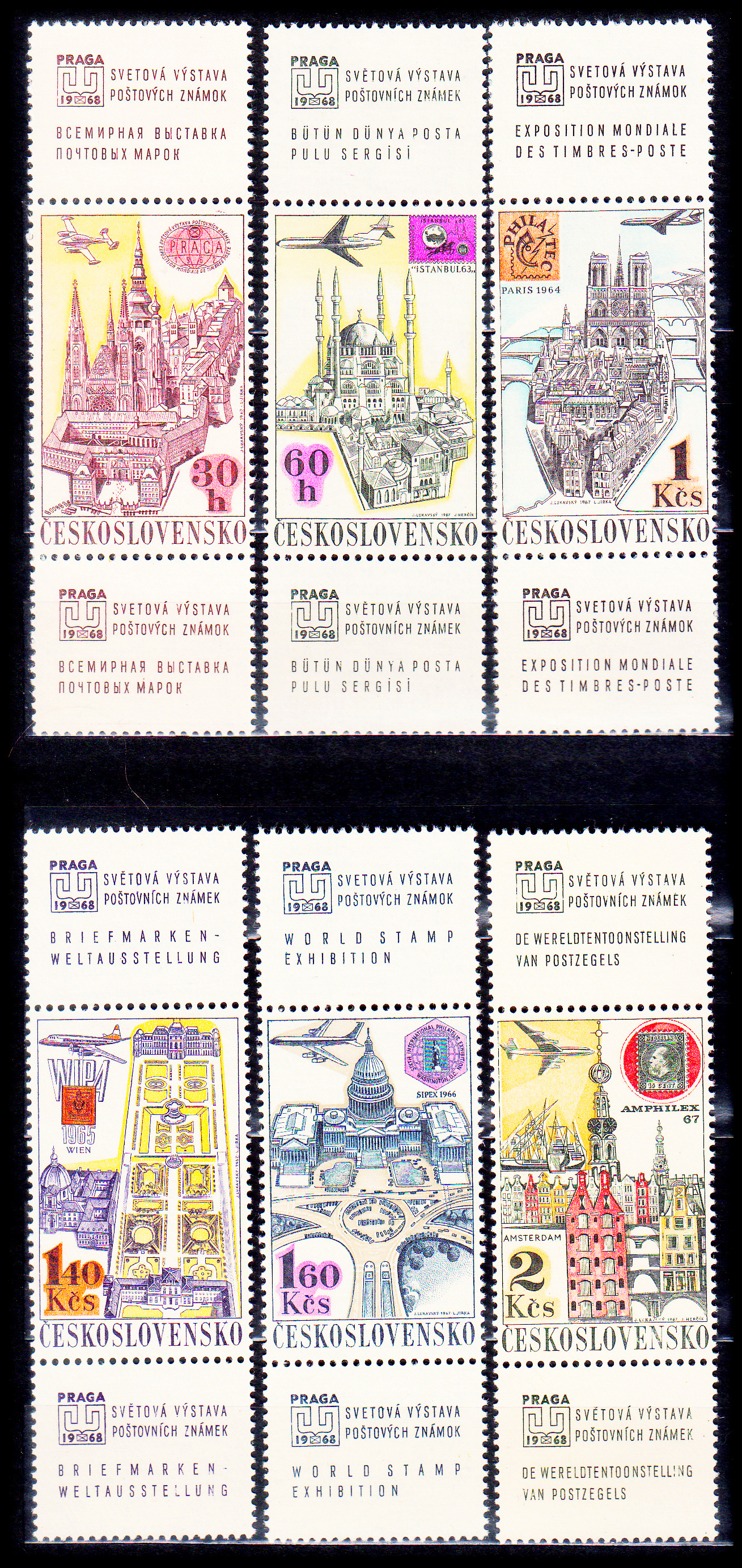 Světová výstava poštovních známek PRAGA 1968 - K + Z + K