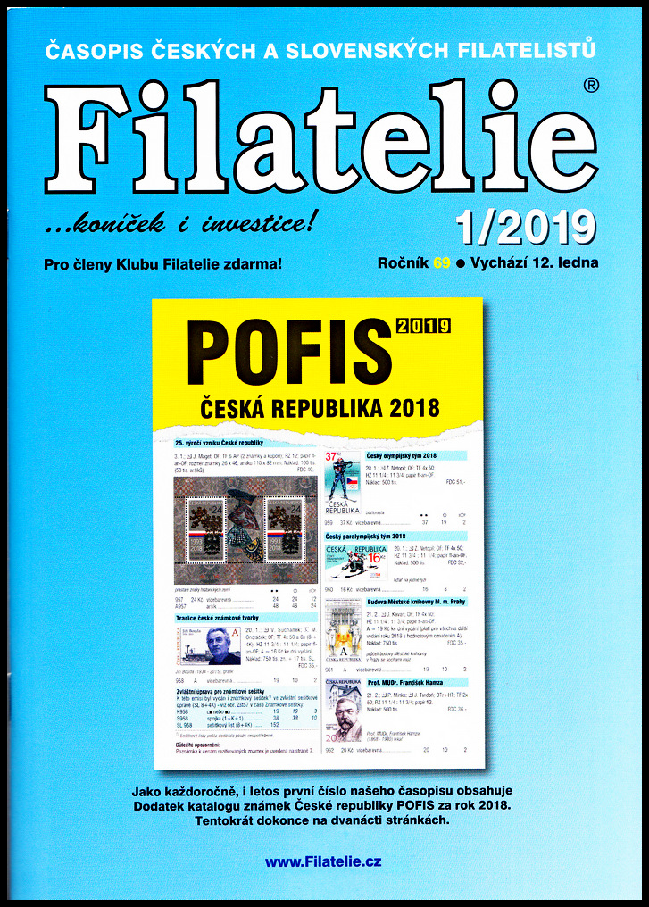Časopis  Filatelie 1 / 2019