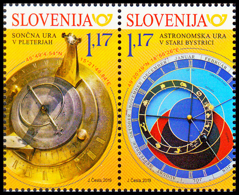 Spol. vyd.(SLO+SR) - Slovenský orloj v Bystrici, Sluneční hodiny v Pleterje