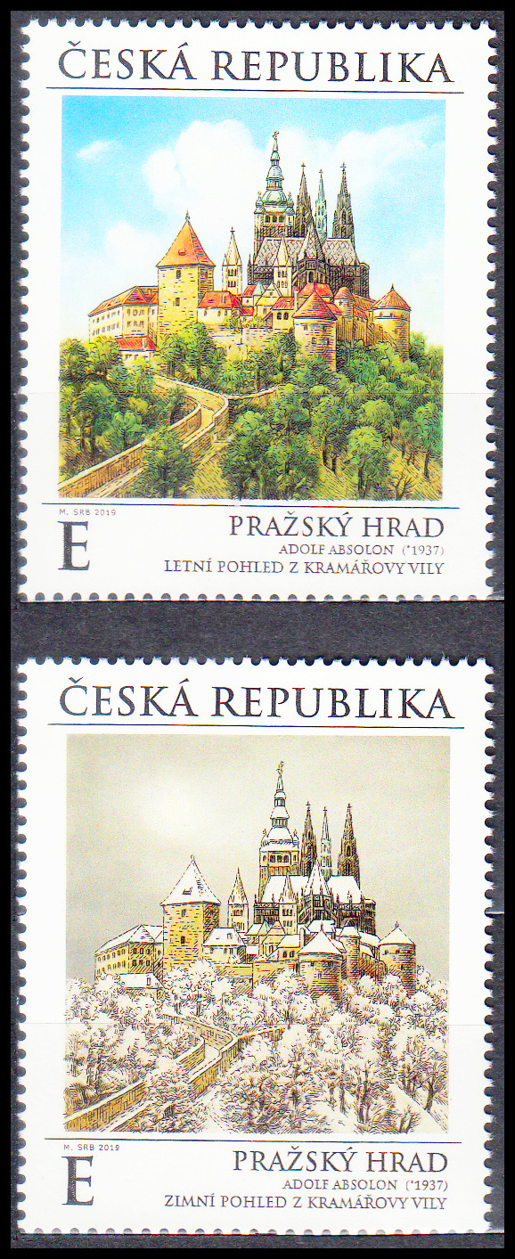 Pražský hrad v ročních obdobích (známky)