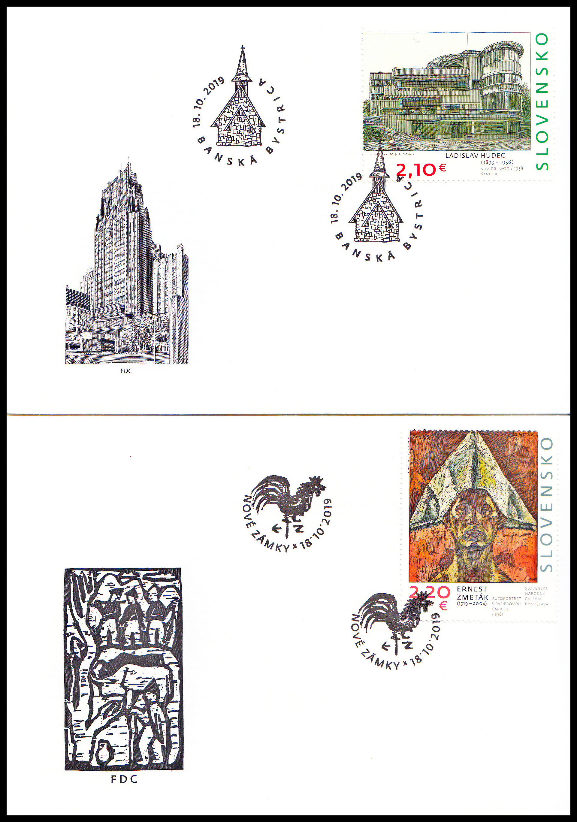FDC - UMĚNÍ 2019 - Ladislav Hudec, Ernest Zmeták