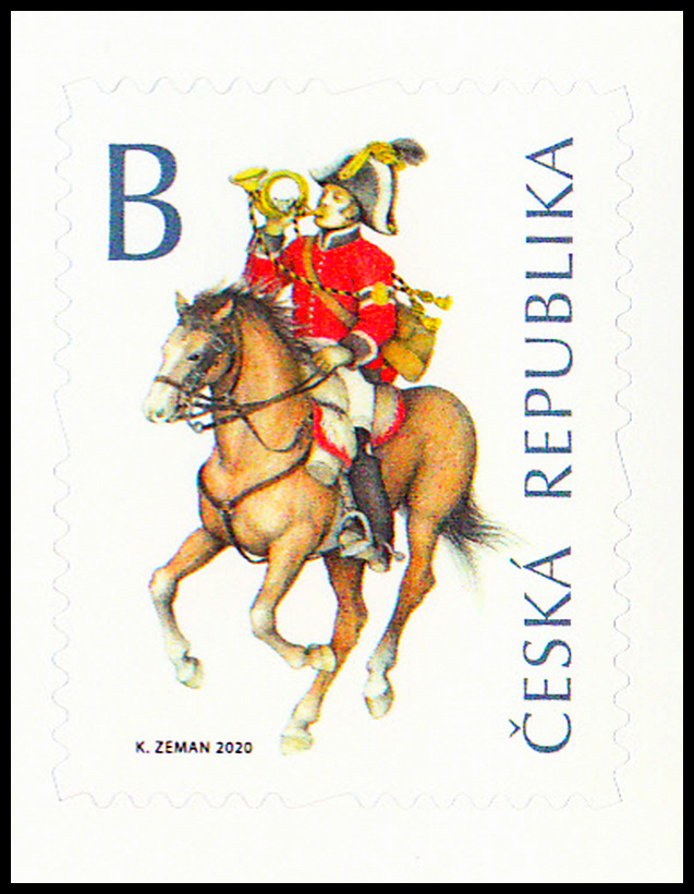 Výplatní samolepící  známka (B) - Poštovní uniformy