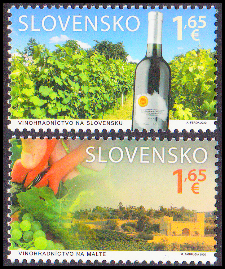 Společné vydání s Maltou (SR)  - Vinohradnictví na Slovensku a na Maltě