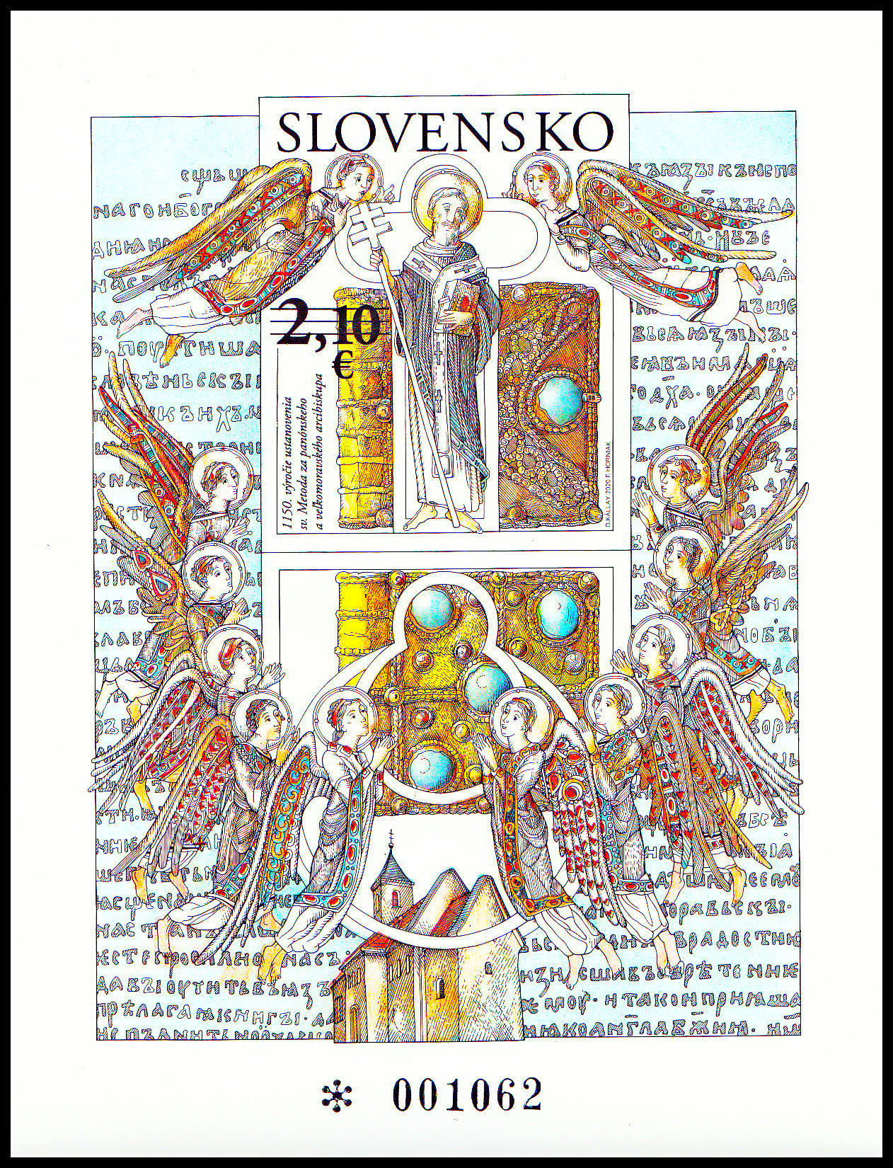 1150 let ustanovení sv. Metoděje za velkomoravského arcibiskupa (stříhaný aršík)