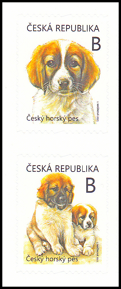 Mláďata: štěňata - český horský pes (samolepící známky)