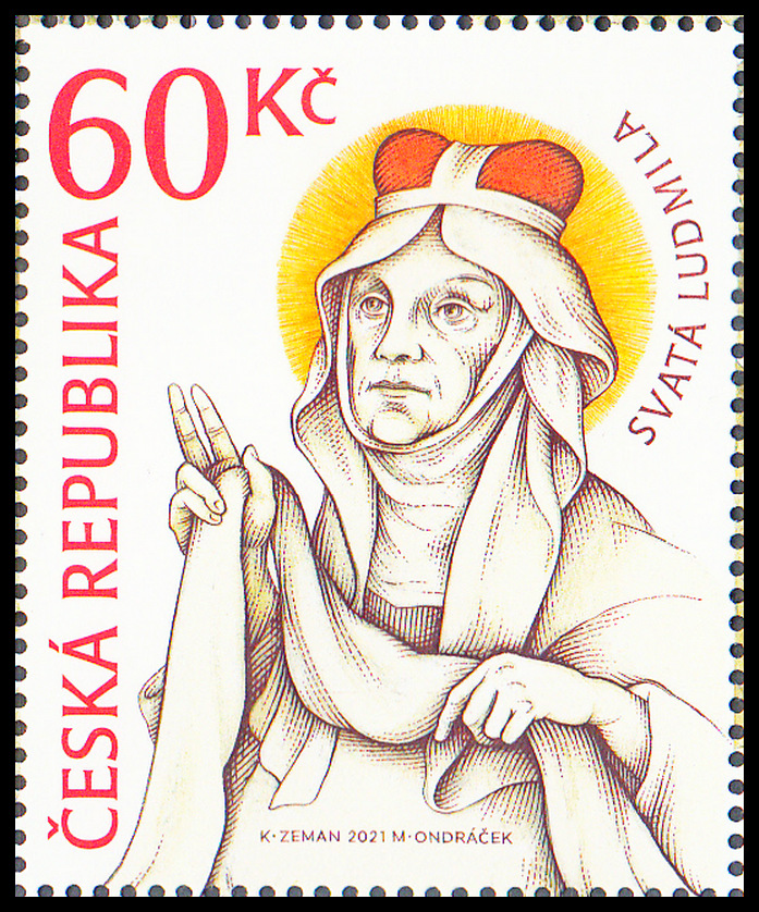 Svatá Ludmila  (známka z aršíku)