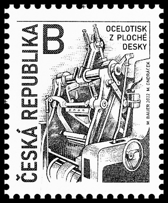 Tradice české známkové tvorby 2022 -  Ocelotisk z ploché desky – WAITE