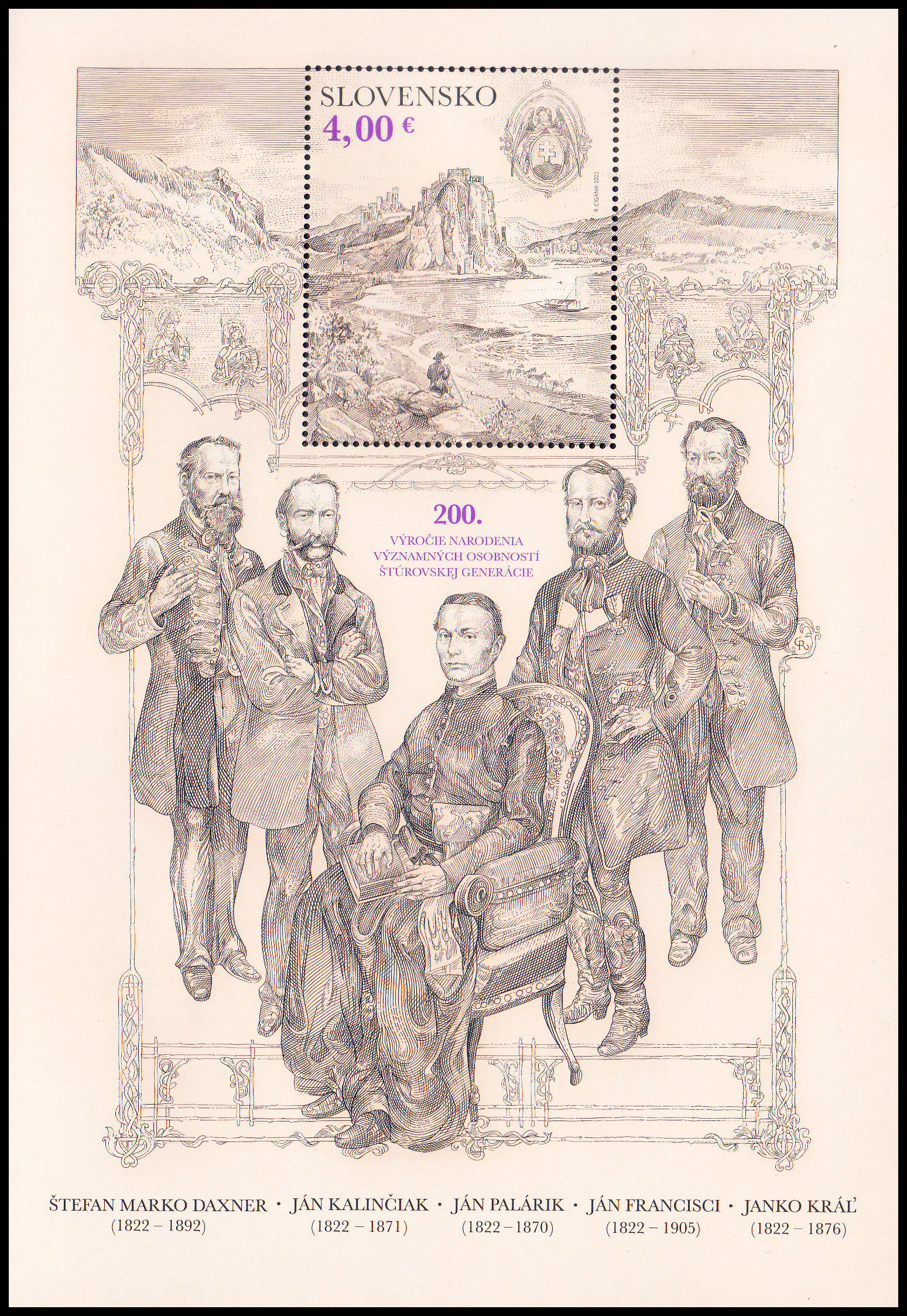 200. výročí narození významných osobnosti štúrovské generace (aršík) 