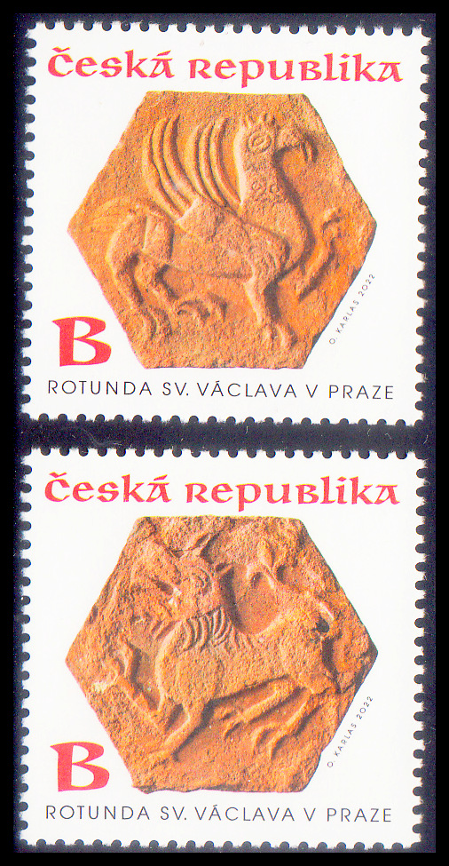 Rotunda sv. Václava v Praze (Reliéf bájného stvoření gryfa a lva)