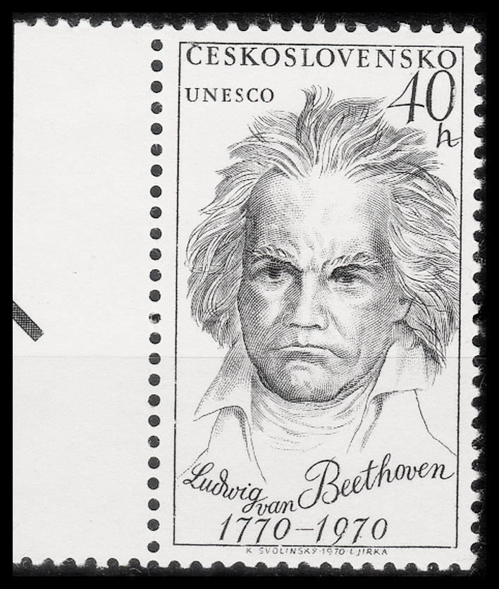 Světová výročí osobností-UNESCO (Ludwig van Beethoven II.typ - s levým okrajem) 