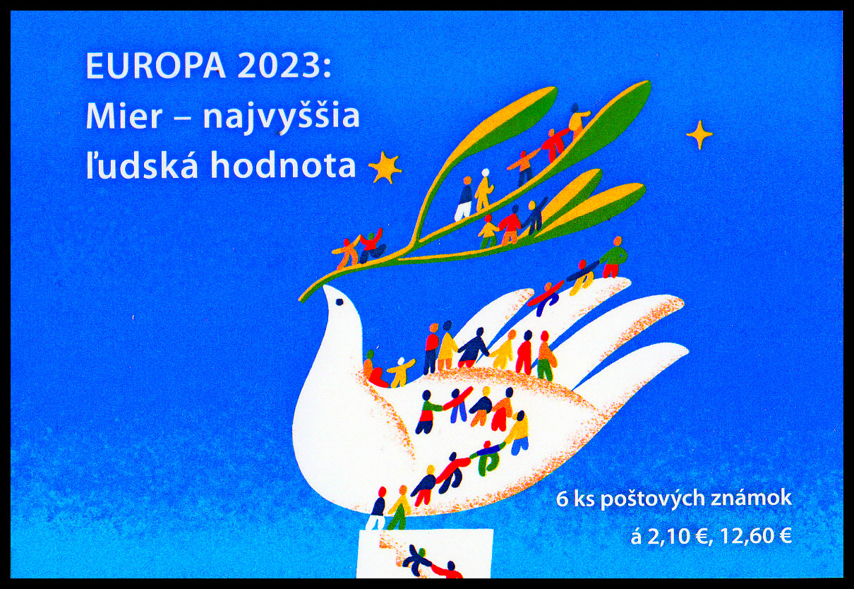 EUROPA 2023 (SR): MÍR - nejvyšší lidská hodnota  (samolepící sešítek nepřeložený