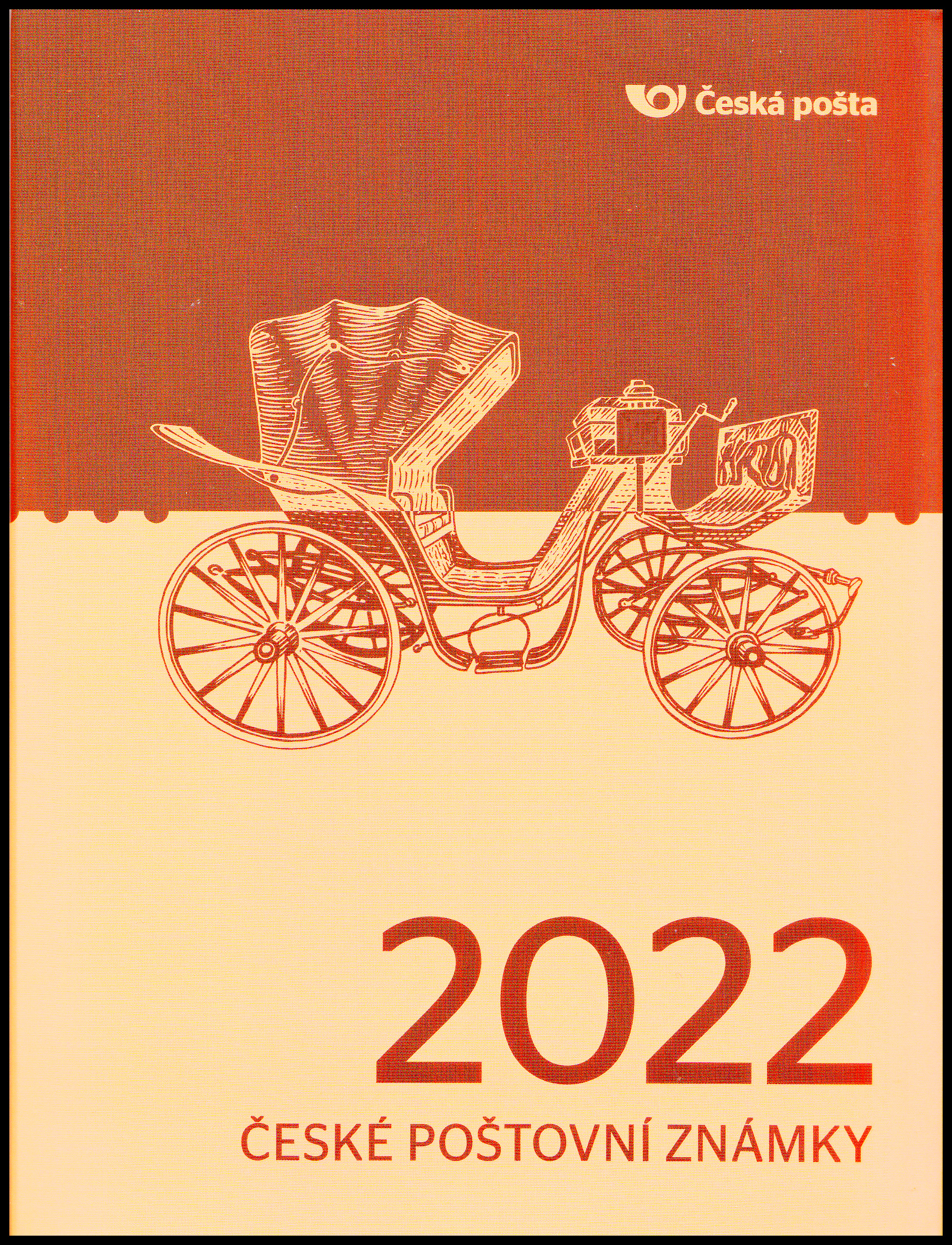 Česká republika 2022 (ročníkové album s černotiskem- nový oranžový  přebal alba)