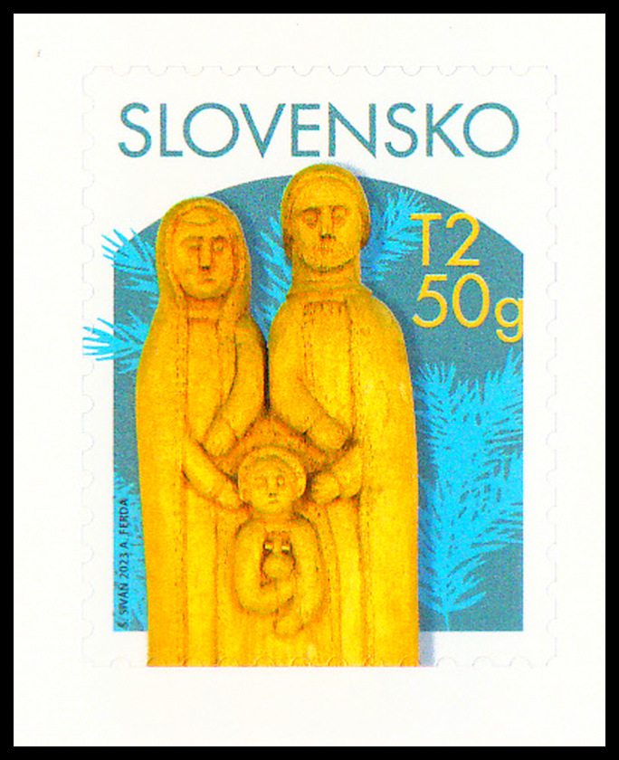 Vánoce 2023 - Slovenské lidové řezbářství (známka ze sam. sešítku) 