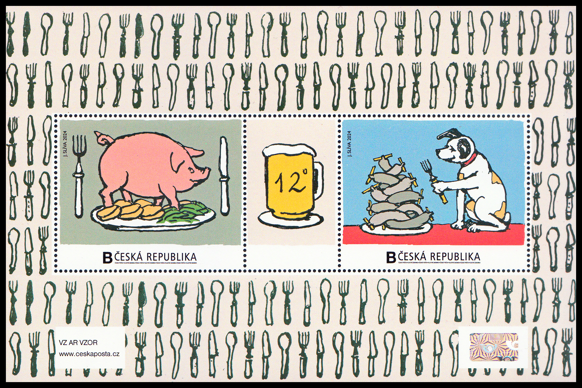 Gastronomie - knedlo-vepřo-zelo, talíř s hromadou jitrnic (aršík)