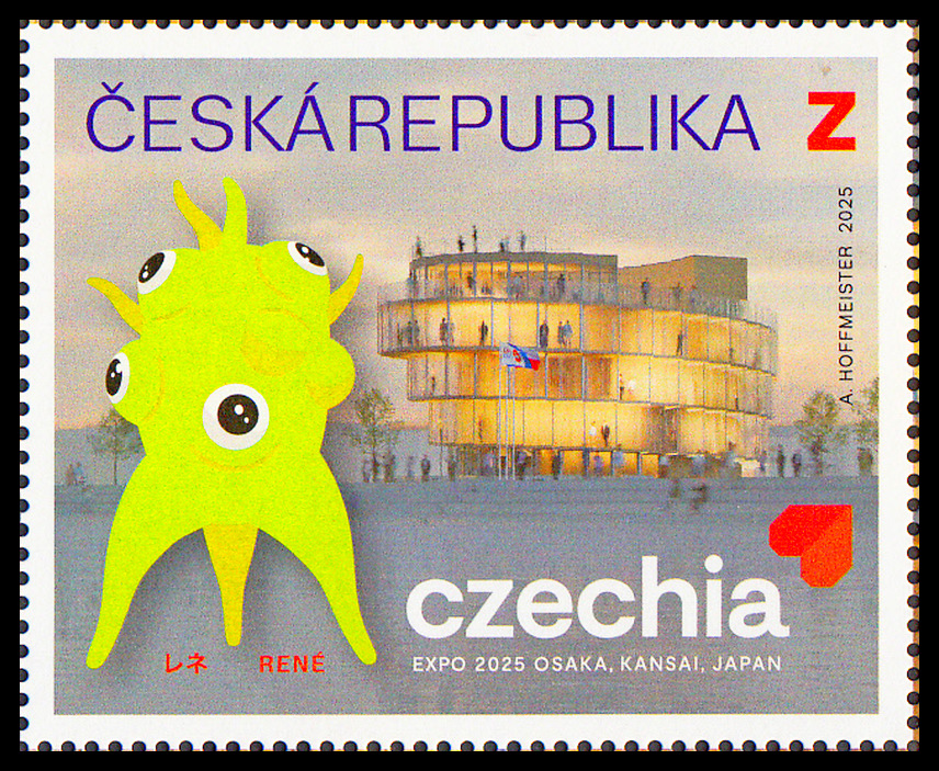 EXPO Ósaka 2025 - Český pavilon (známka z aršíku) 
