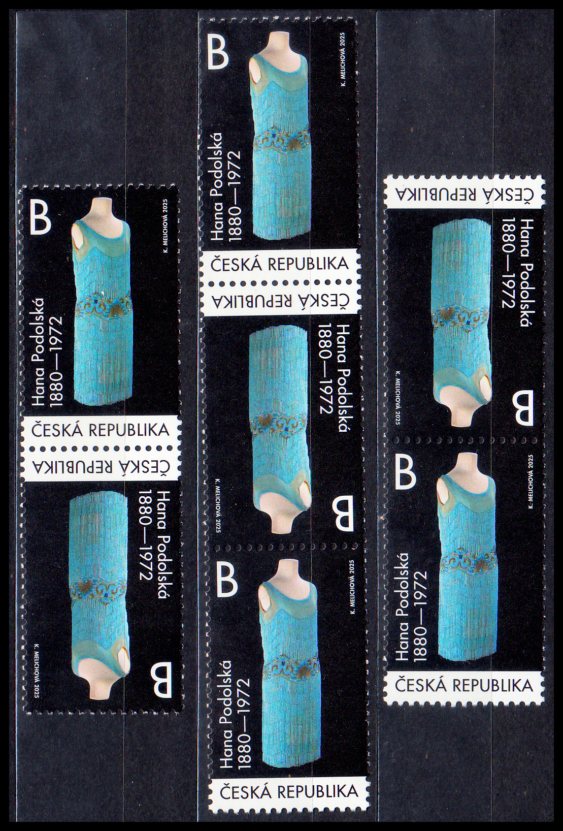 Český design - Hana Podolská (tête-bêche - kombinace 7 známek)
