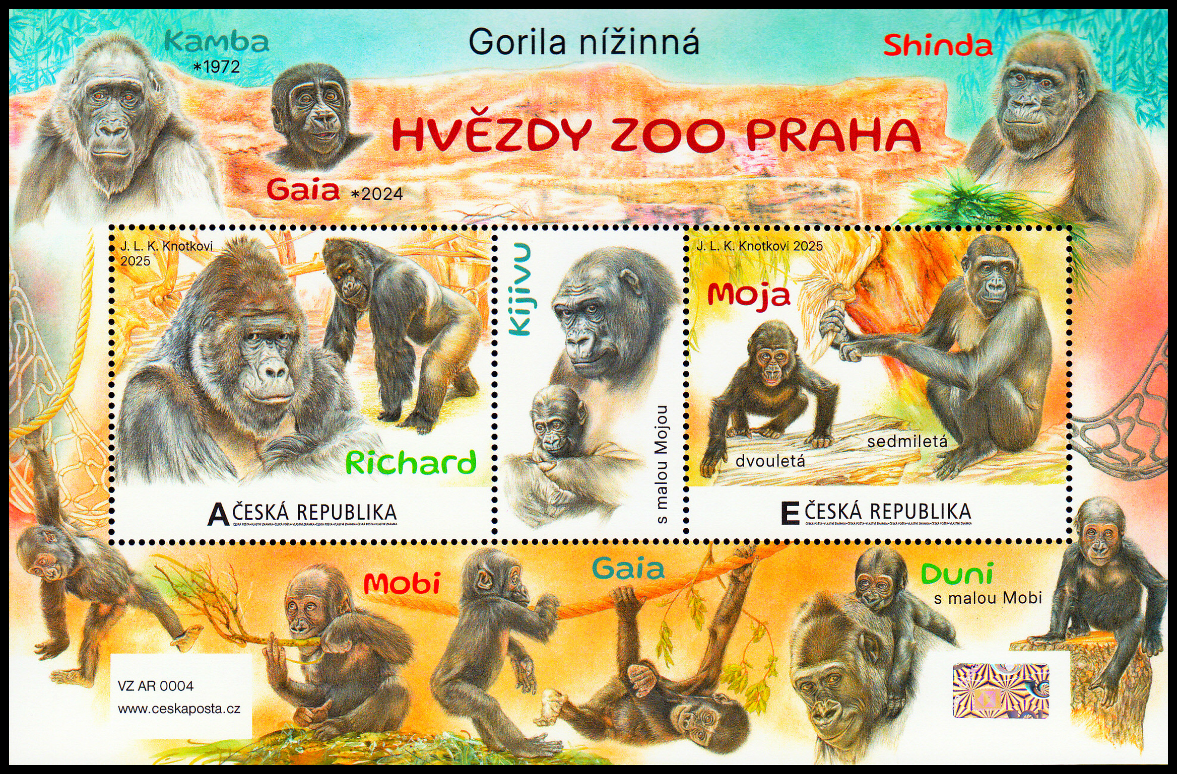 Hvězdy ZOO Praha - gorilí samec Richard a gorila Moja (aršík) 