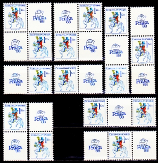 Poštovní emblémy - PRAGA 88  (kombinace 14 zn. + 14 K)