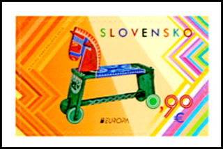 EUROPA 2015 - Staré hračky (známka ze samolepícího sešítku)