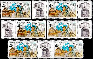 Den poštovní známky 1998 - Historie pošty (kombinace 6 zn.+ 5 K)