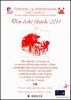 Černotisk - Pozvánka pro členy SČF na den české filatelie 2011