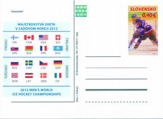 Mistrovství světa v ledním hokeji 2012  (celinová pohlednice) 
