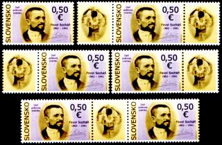 Den poštovní známky 2012 - Pavol Socháň (1862 – 1941) (kombinace 6 zn.+ 5 K)