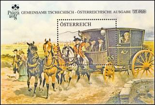 PRAGA 2008 - Spěšná pošta 1750 (Rakouské vydání - aršík)