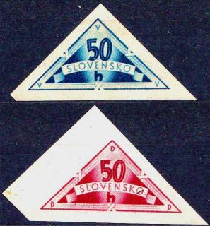 Doruční známky - trojúhelníkové známky
