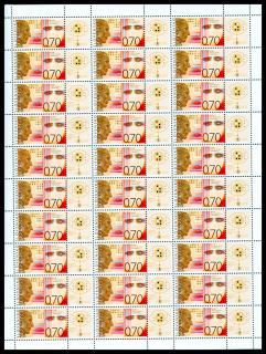 Den poštovní známky 2009 - Louis Braille (celý arch 30 známek + 30 kuponů)  