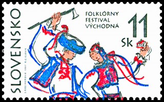 Folklórní festival Východná (známka z aršíku)