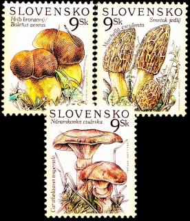 Ochrana přírody - houby (známky z aršíku)