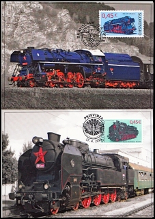 Cartes maximum - Technické památky - 498.104 Albatros a parní lokomotiva 464.001