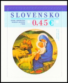 Vánoční motivy v díle Karla Ondreička (známka ze samolepícího sešítku)