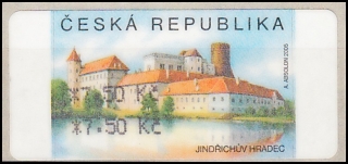 Automatové známky -Jindřichův Hradec - hodnota 7,50Kč-2x tisk hodnoty (2.3.2005)