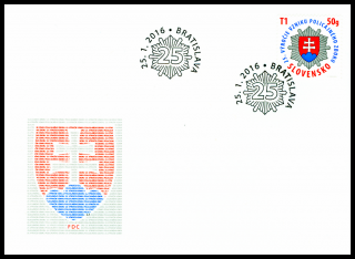 FDC - 25. výročí vzniku policejního sboru SR 