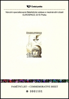 Černotisk- Eurospace 2016 Praha (55. výročí letu prvního člověka do vesmíru)