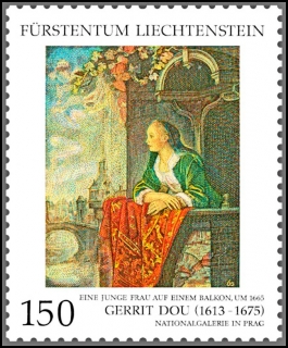 Gerrit Dou - Mladá dáma na balkóně - společené vydání (Lichtenštejnsko)