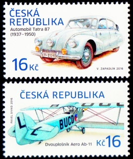 Historické dopravní prostředky -Tatra 87, dvouplošník Aero