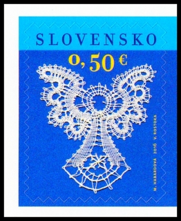 Vánoce 2016 - Paličkovaná krajka  (známka ze samolepícího sešítku)