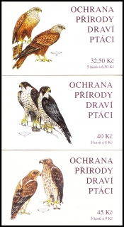 Ochrana přírody - Draví ptáci (známkové sešítky ZS 90 - 92)