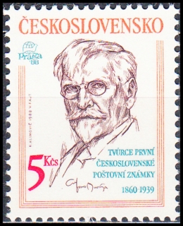 70 let čs. poštovní známky (známka z aršíku)