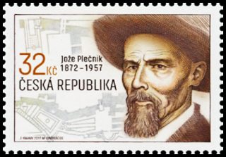 Jože Plečnik  (známka z aršíku)