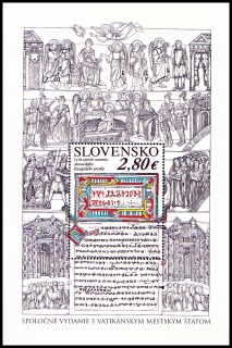 Spol. vydání s Vatikánem - 1150. let slovanského liturgického jazyka (aršík SR)