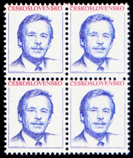 Prezident V.Havel - 1990 (bez nominální hodnoty 50 h - čtyřblok)